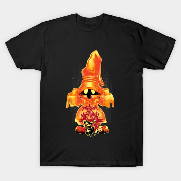 Black Wizard Vivi T-Shirt by plonkbeast